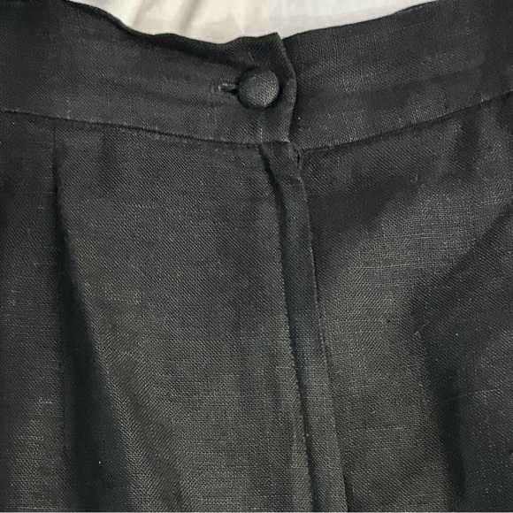 Powerline Canada Black Linen Maxi Skirt High Waist Sexy Slit Minimalist Luxury - Picture 9 of 14